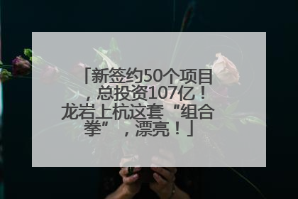 新签约50个项目，总投资107亿！龙岩上杭这套“组合拳”，漂亮！