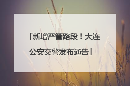 新增严管路段！大连公安交警发布通告