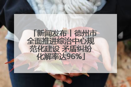 新闻发布丨德州市全面推进综治中心规范化建设 矛盾纠纷化解率达96%
