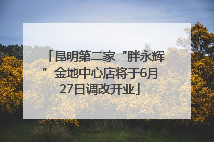 昆明第二家“胖永辉”金地中心店将于6月27日调改开业