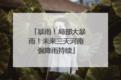 暴雨！局部大暴雨！未来三天河南强降雨持续