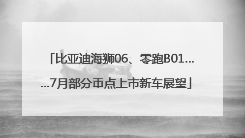 比亚迪海狮06、零跑B01……7月部分重点上市新车展望