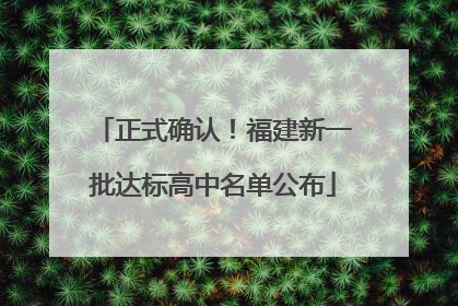 正式确认！福建新一批达标高中名单公布