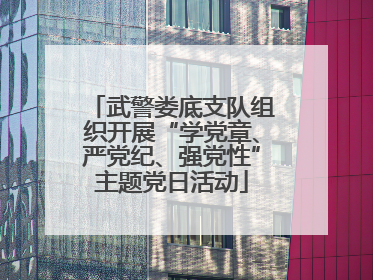 武警娄底支队组织开展“学党章、严党纪、强党性”主题党日活动