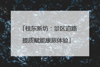 桂东新坊：景区道路提质赋能康旅体验