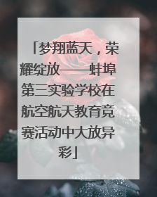 梦翔蓝天，荣耀绽放——蚌埠第三实验学校在航空航天教育竞赛活动中大放异彩