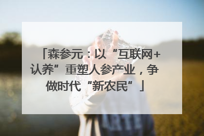 森参元：以“互联网+认养”重塑人参产业，争做时代“新农民”