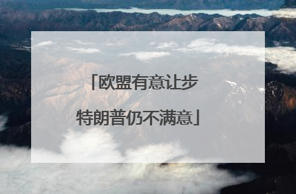 欧盟有意让步 特朗普仍不满意