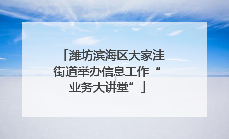 潍坊滨海区大家洼街道举办信息工作“业务大讲堂”