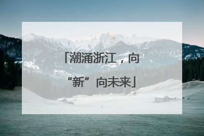 潮涌浙江，向“新”向未来