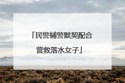 民警辅警默契配合 营救落水女子