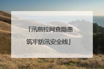 汛前拉网查隐患 筑牢防汛安全线