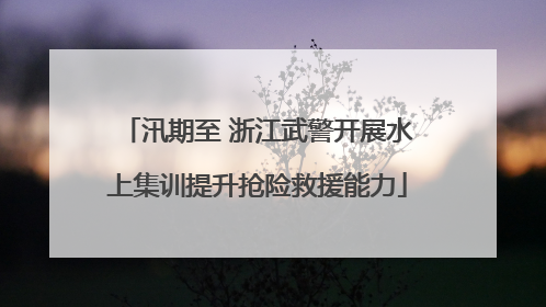 汛期至 浙江武警开展水上集训提升抢险救援能力