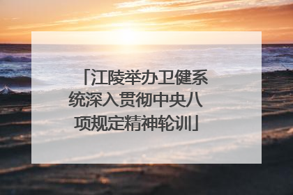 江陵举办卫健系统深入贯彻中央八项规定精神轮训