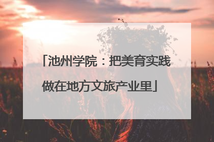 池州学院：把美育实践做在地方文旅产业里