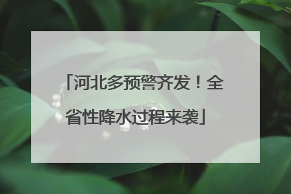 河北多预警齐发！全省性降水过程来袭