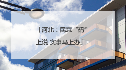 河北：民意“码”上说 实事马上办