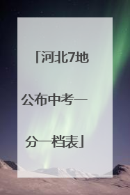 河北7地公布中考一分一档表