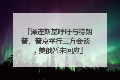 泽连斯基呼吁与特朗普、普京举行三方会谈，美俄暂未回应