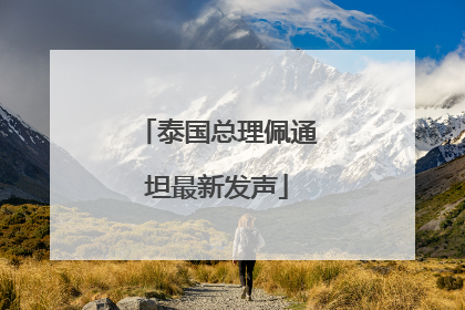 泰国总理佩通坦最新发声