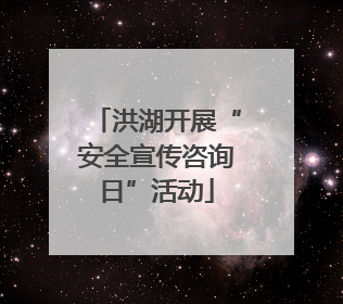 洪湖开展“安全宣传咨询日”活动