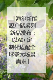 海尔新能源户储系列新品发布：以AI+定制化适配全球多元场景需求