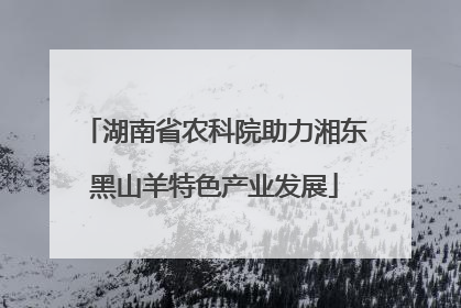 湖南省农科院助力湘东黑山羊特色产业发展