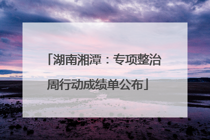 湖南湘潭：专项整治周行动成绩单公布