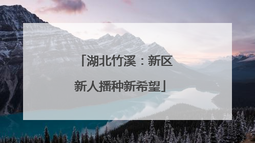 湖北竹溪：新区新人播种新希望