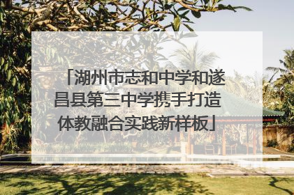 湖州市志和中学和遂昌县第三中学携手打造体教融合实践新样板