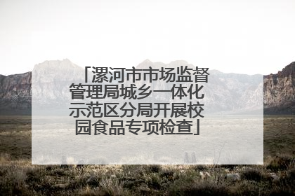 漯河市市场监督管理局城乡一体化示范区分局开展校园食品专项检查