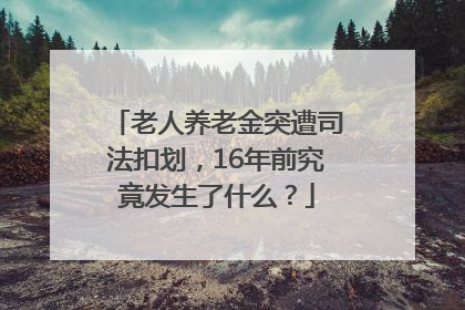 老人养老金突遭司法扣划，16年前究竟发生了什么？