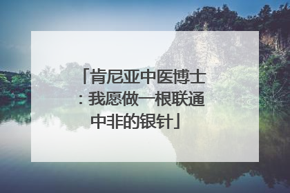 肯尼亚中医博士：我愿做一根联通中非的银针