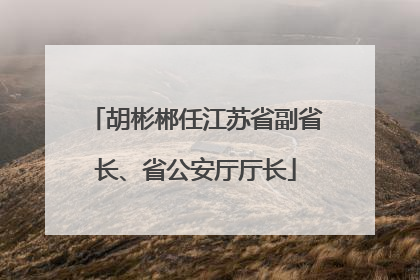 胡彬郴任江苏省副省长、省公安厅厅长