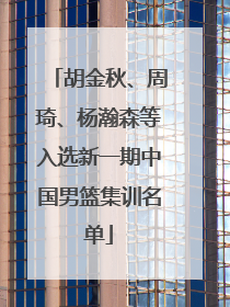 胡金秋、周琦、杨瀚森等入选新一期中国男篮集训名单