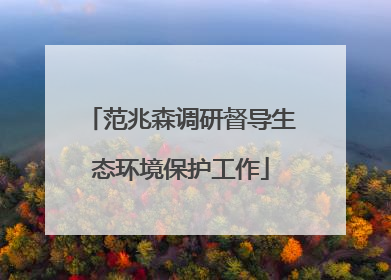 范兆森调研督导生态环境保护工作