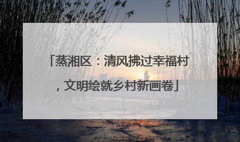 蒸湘区：清风拂过幸福村，文明绘就乡村新画卷