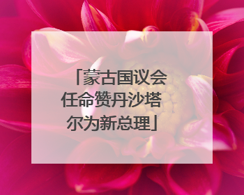蒙古国议会任命赞丹沙塔尔为新总理