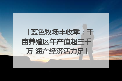 蓝色牧场丰收季：千亩养殖区年产值超三千万 海产经济活力足