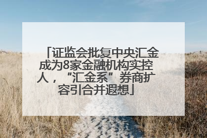 证监会批复中央汇金成为8家金融机构实控人，“汇金系”券商扩容引合并遐想