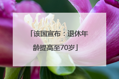 该国宣布：退休年龄提高至70岁