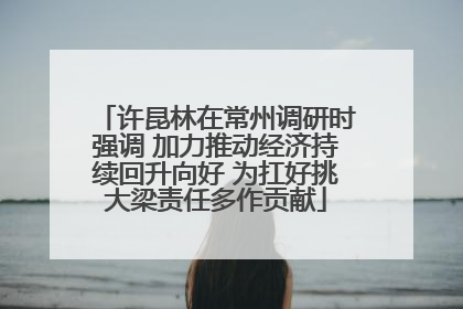 许昆林在常州调研时强调 加力推动经济持续回升向好 为扛好挑大梁责任多作贡献
