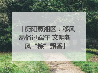衡阳蒸湘区：移风易俗过端午 文明新风“粽”飘香