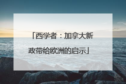西学者：加拿大新政带给欧洲的启示