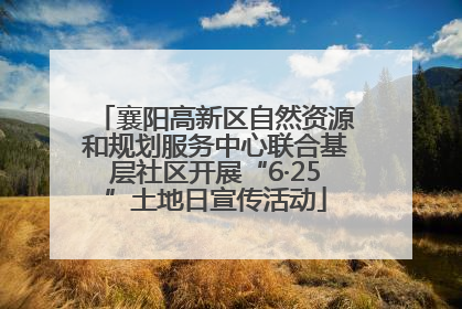 襄阳高新区自然资源和规划服务中心联合基层社区开展“6·25”土地日宣传活动