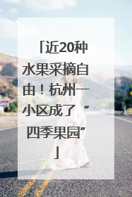 近20种水果采摘自由！杭州一小区成了“四季果园”
