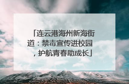 连云港海州新海街道：禁毒宣传进校园，护航青春助成长