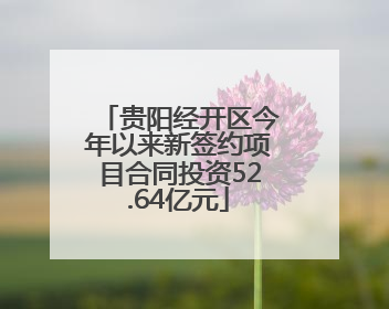 贵阳经开区今年以来新签约项目合同投资52.64亿元