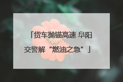 货车抛锚高速 阜阳交警解“燃油之急”
