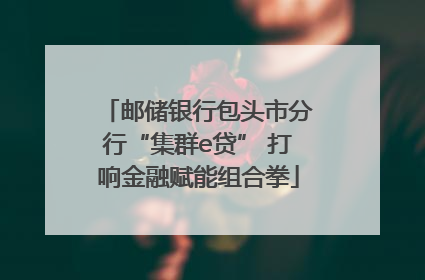 邮储银行包头市分行“集群e贷” 打响金融赋能组合拳
